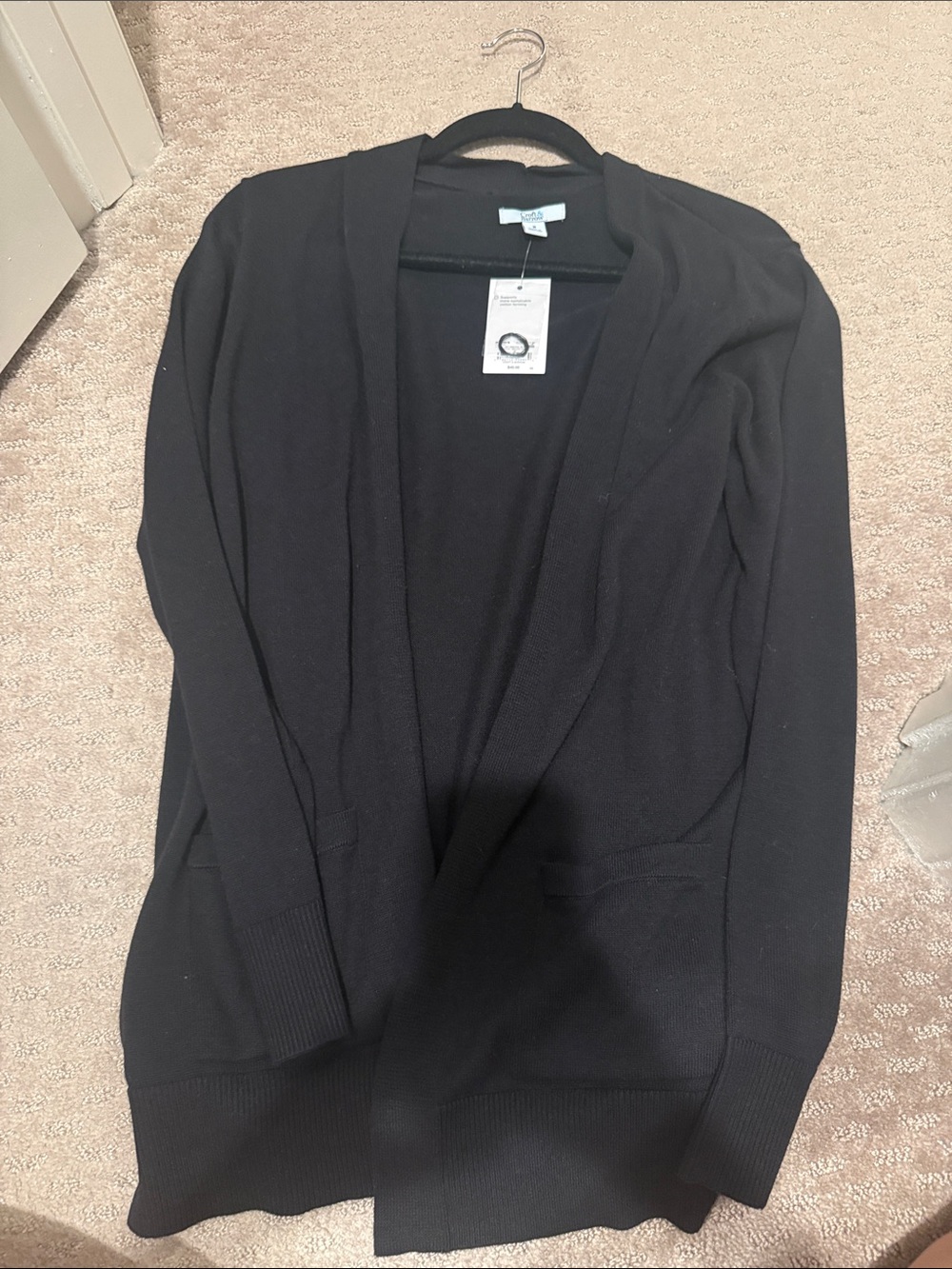 NEW Black Open-Front Women's Cardigan Croft & Burrow Medium